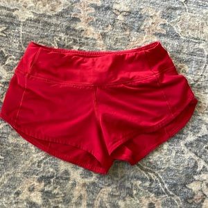 lululemon size 0 speed ups dark red